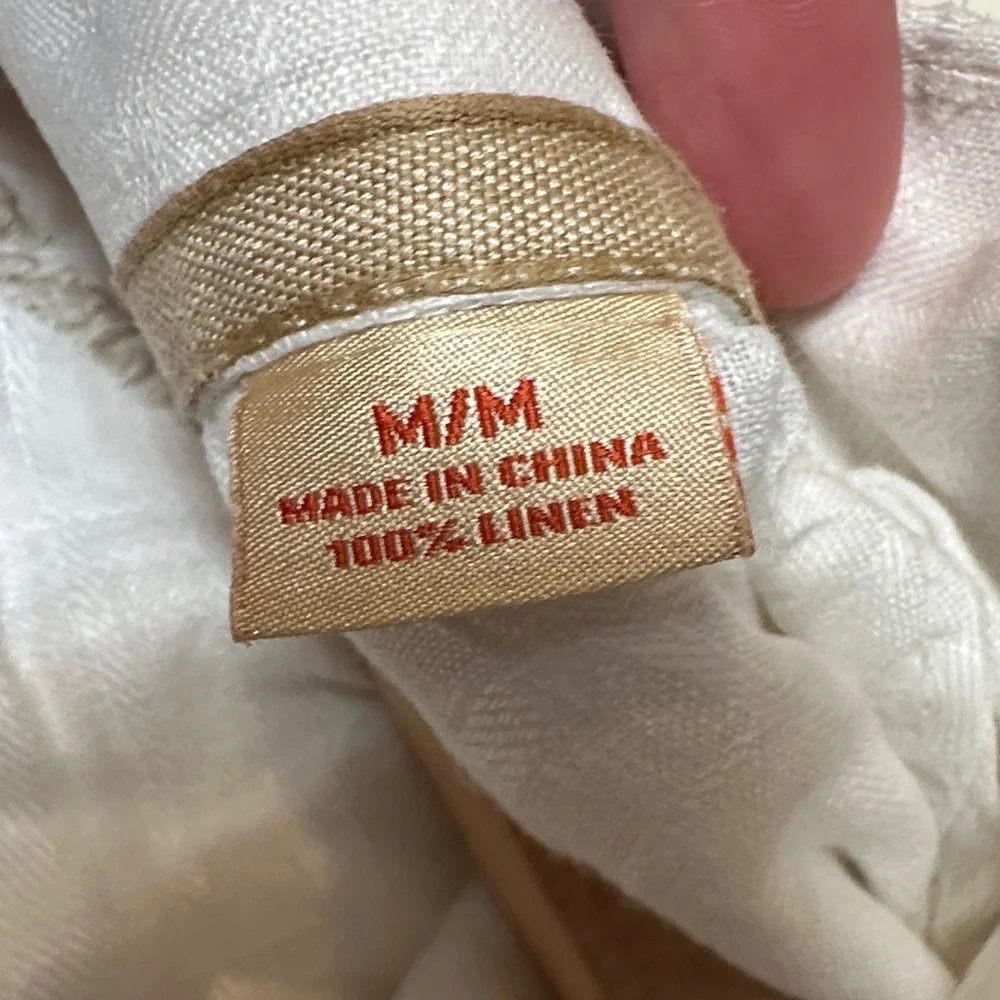 100 % linen Tommy Bahama Cream Textured Shirt - Picture 3 of 11